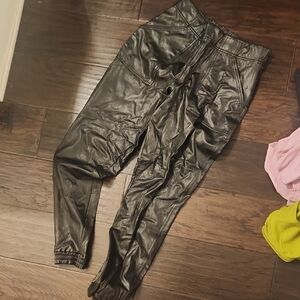 SPANX Black Faux Leather Pants